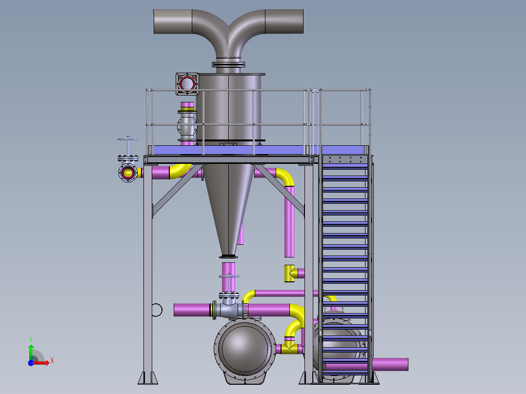 生产管道平台前视图