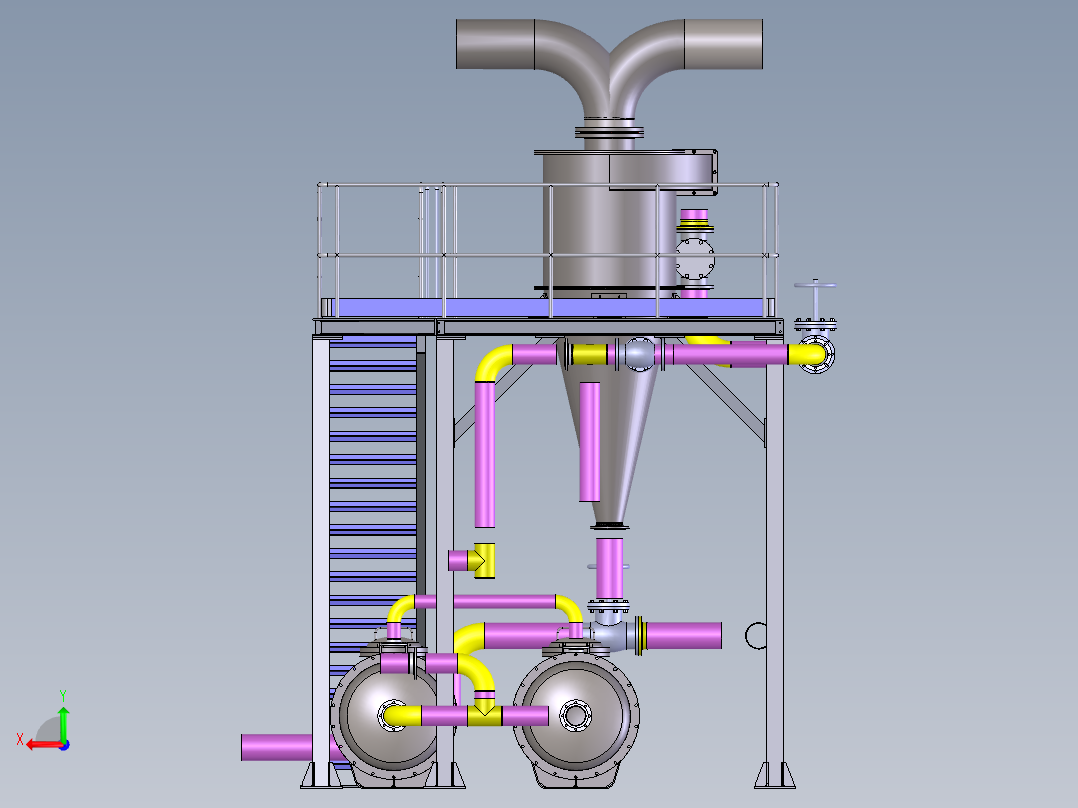 生产管道平台后视图