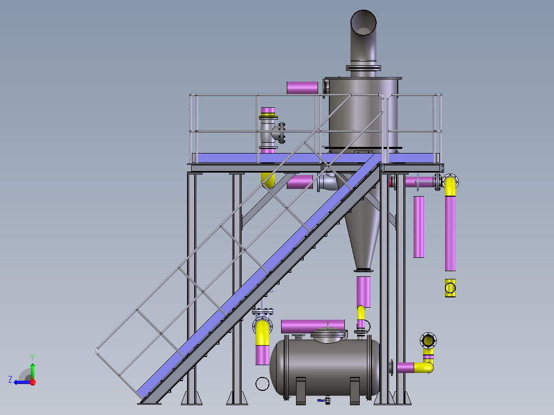 生产管道平台右视图
