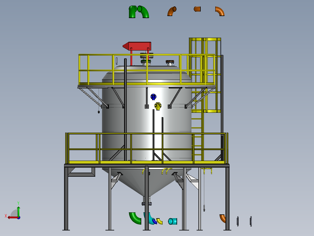 压力容积、搅拌容器平台后视图