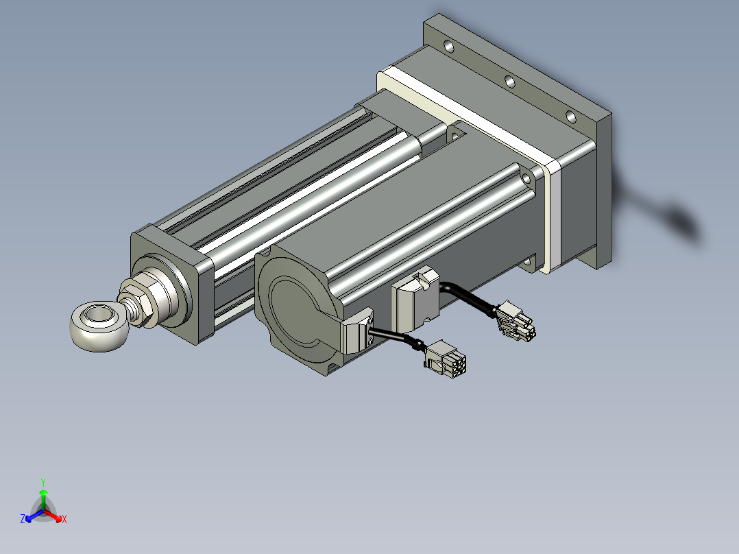 折返式电动缸G-210525正等轴测图