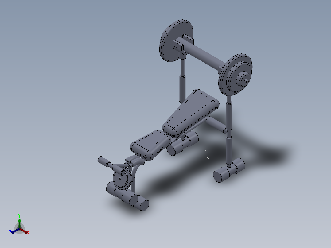 儿童举重床3 (3)正等轴测图