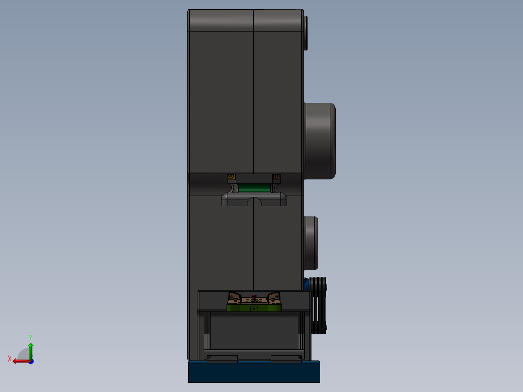 机械冲床设计（含三维SW模型+CAD图纸+说明书）后视图