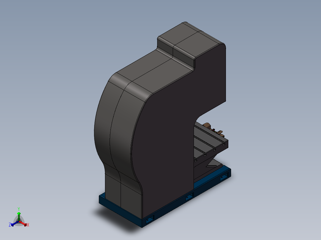 机械冲床设计（含三维SW模型+CAD图纸+说明书）正等轴测图