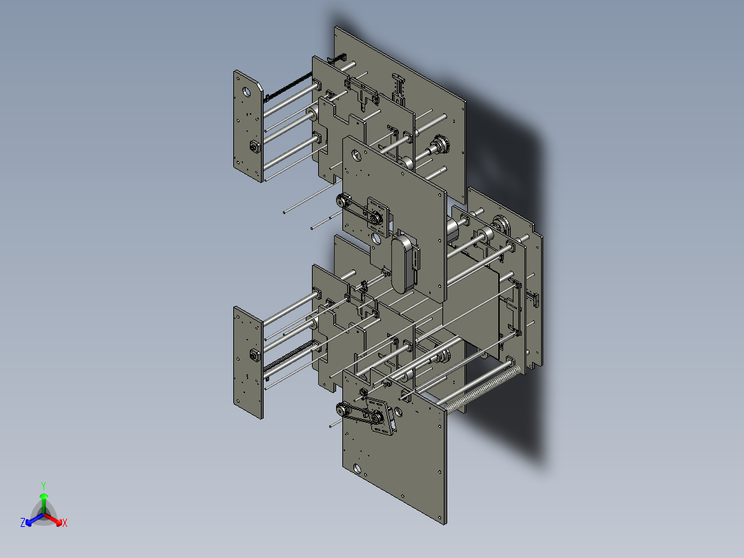 上箱升降机构正等轴测图