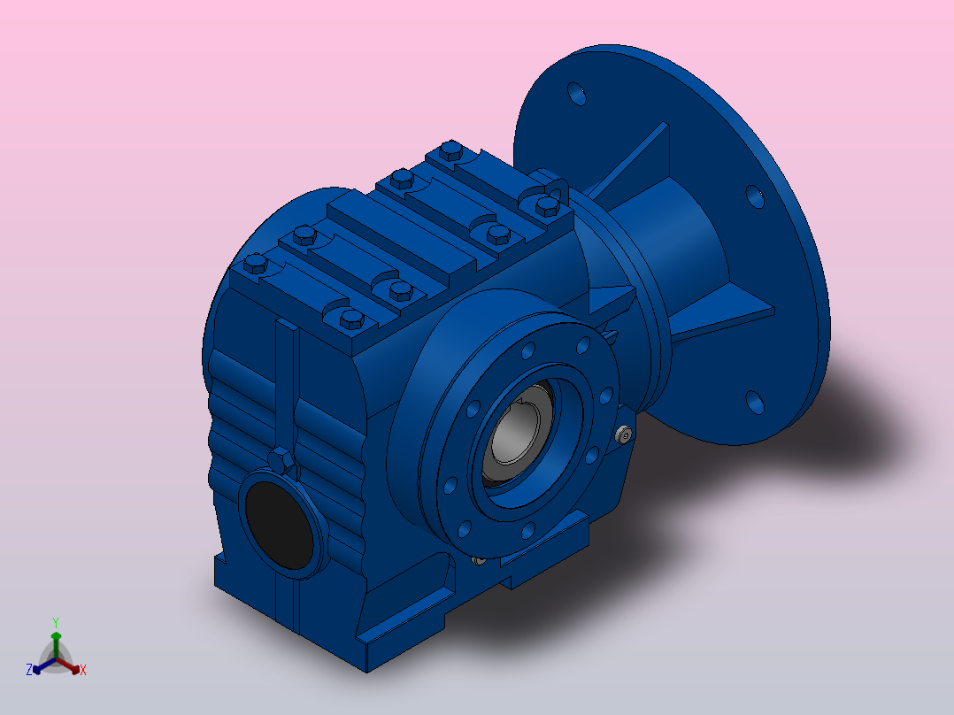 SAZ57ZP蜗轮蜗杆减速机SAZ57-13.67-M1-A-Φ30-P90主视图
