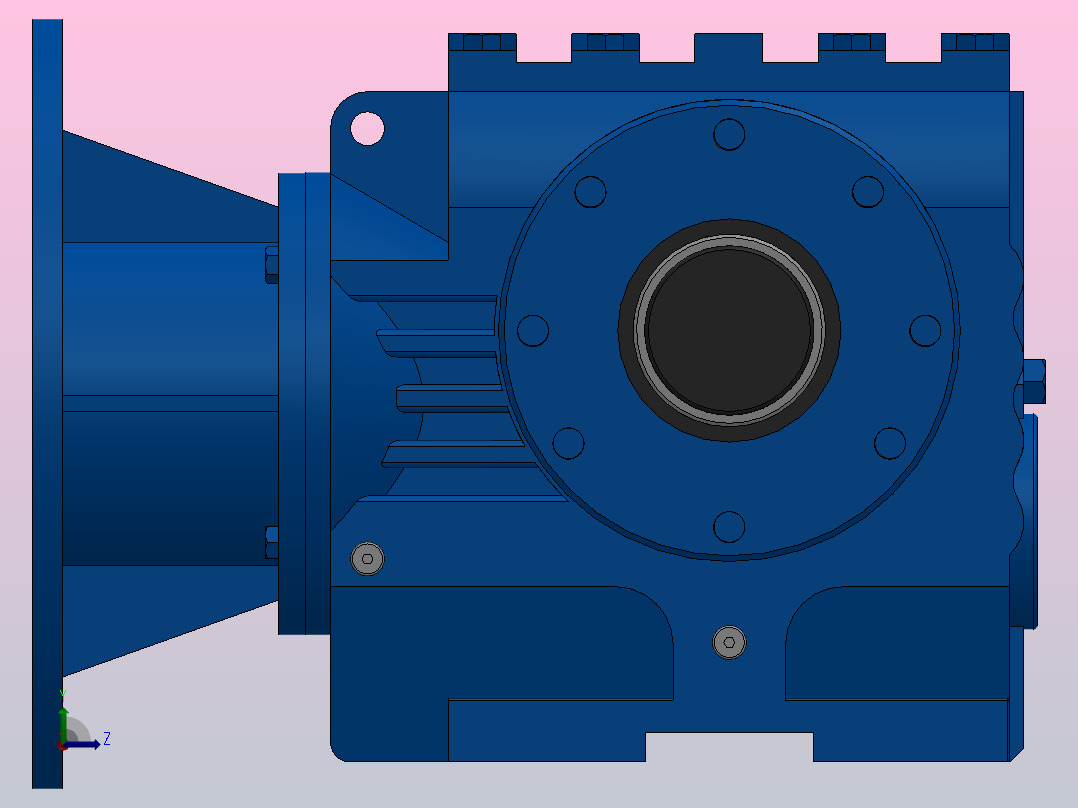 SAZ57ZP蜗轮蜗杆减速机SAZ57-13.67-M1-A-Φ30-P90左视图