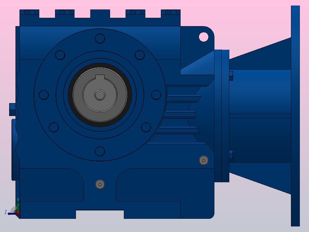 SAZ57ZP蜗轮蜗杆减速机SAZ57-13.67-M1-A-Φ30-P90右视图