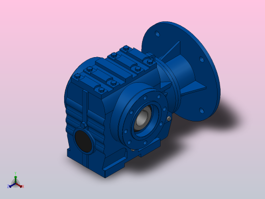 SAZ57ZP蜗轮蜗杆减速机SAZ57-13.67-M1-A-Φ30-P90正等轴测缩略图