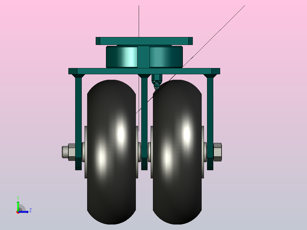 旋转支架-双轮ALBION 115AX062脚轮左视图