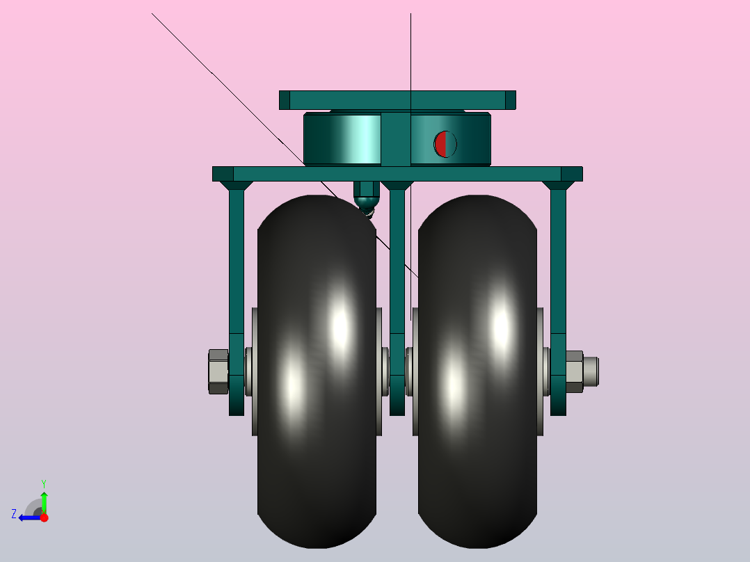 旋转支架-双轮ALBION 115AX062脚轮右视图