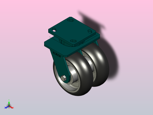 旋转支架-双轮ALBION 115AX062脚轮正等轴测缩略图