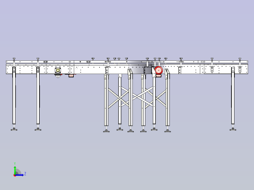 S形转弯滚筒输送线3D模型左视缩略图