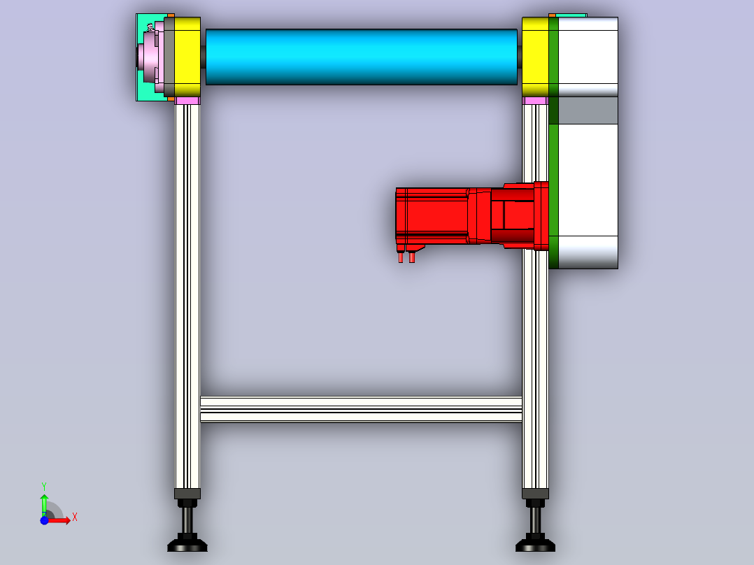 输送线3D模型前视图