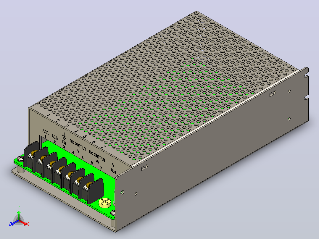 电源，150W-48VDC正等轴测图