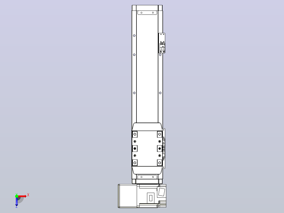 机器人皮带驱动直线轴TPA-GCB-80-P60-L250-LU-M20-N3俯视图