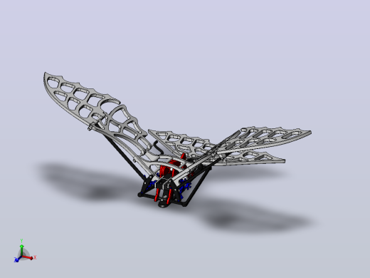 扑翼仿生鸟结构3D图纸 Solidworks设计
