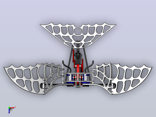 扑翼仿生鸟结构3D图纸 Solidworks设计俯视缩略图
