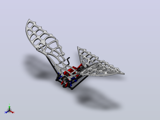 扑翼仿生鸟结构3D图纸 Solidworks设计正等轴测缩略图