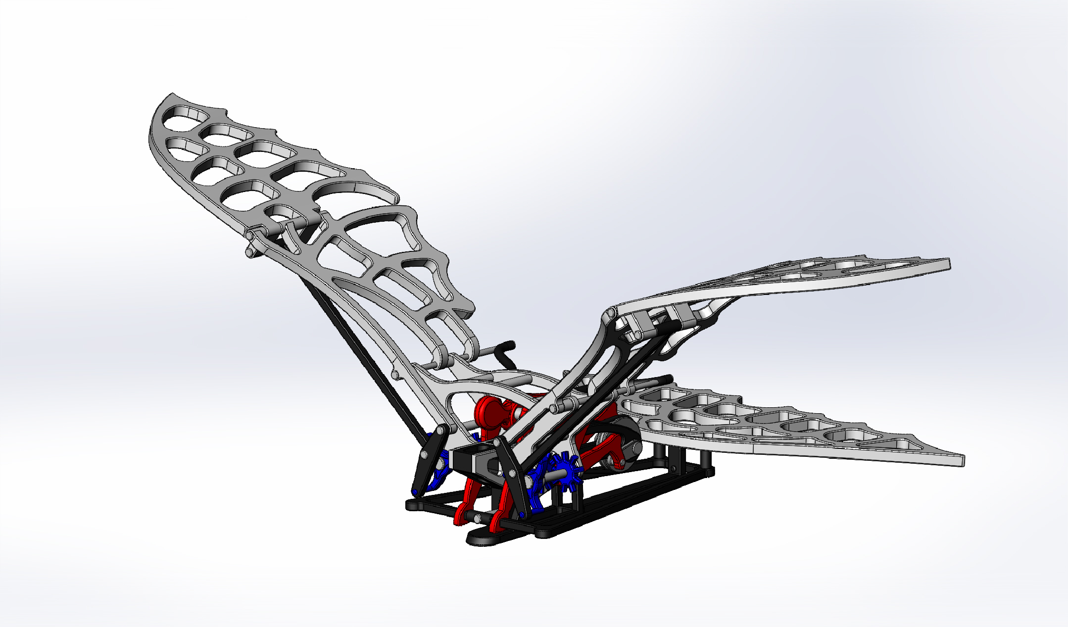 扑翼仿生鸟结构3D图纸 Solidworks设计