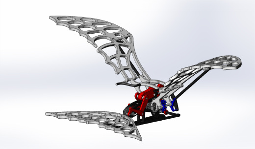 扑翼仿生鸟结构3D图纸 Solidworks设计缩略图