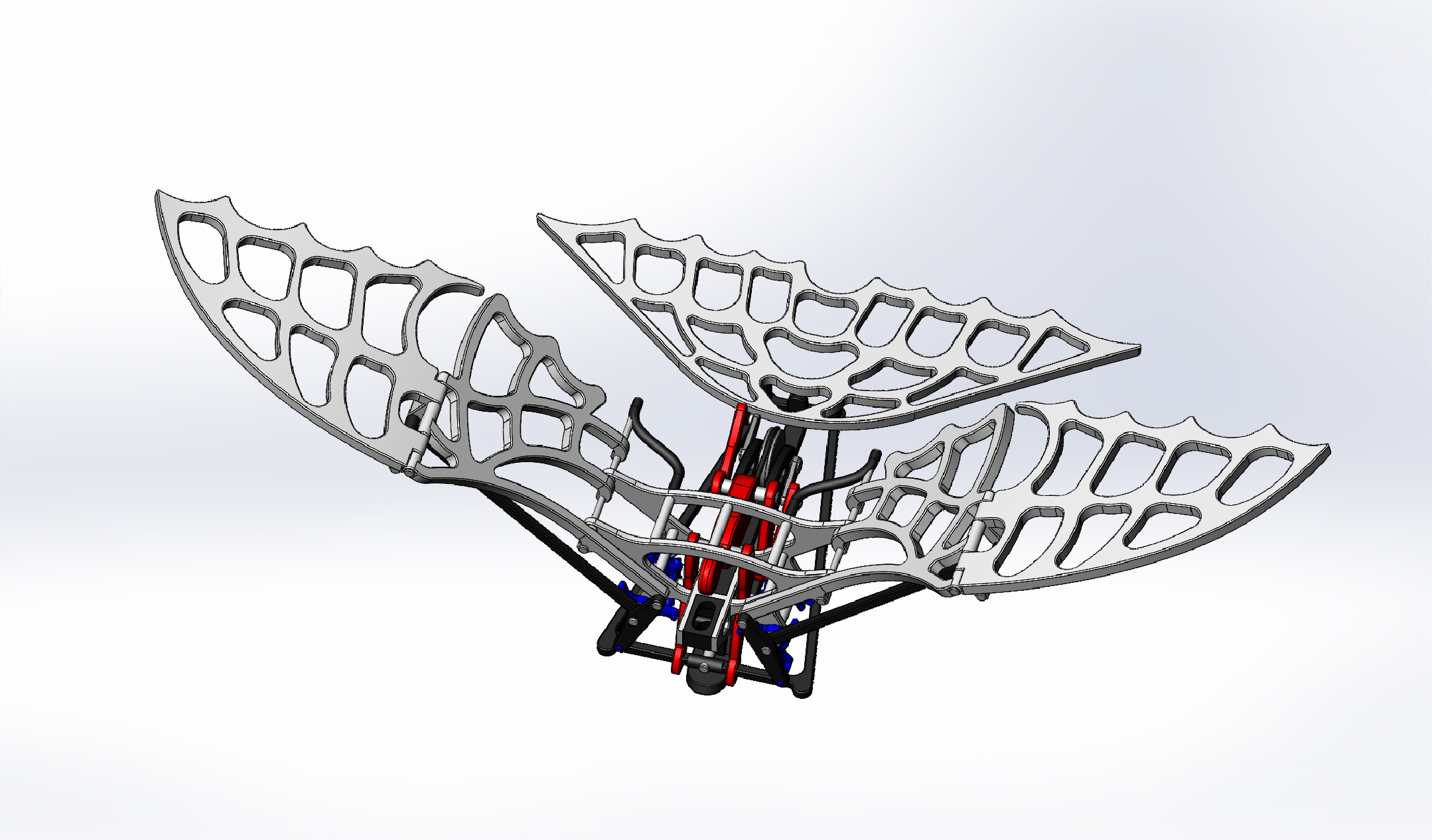 扑翼仿生鸟结构3D图纸 Solidworks设计