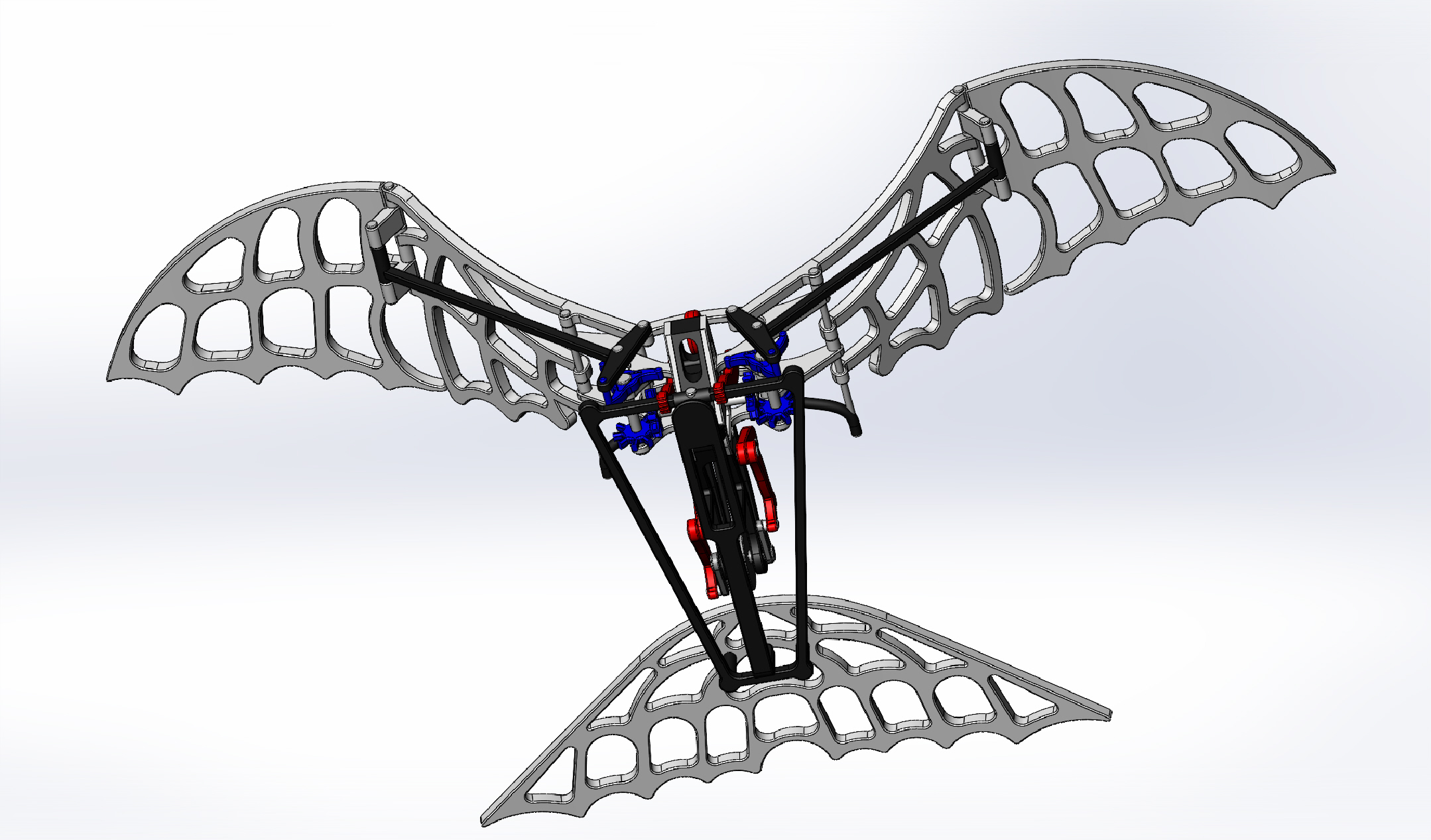 扑翼仿生鸟结构3D图纸 Solidworks设计