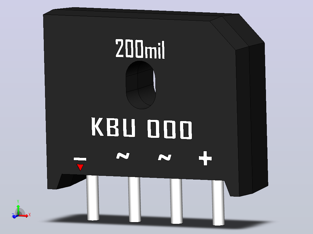 桥式整流器外壳KBU.SLDPRT主视图