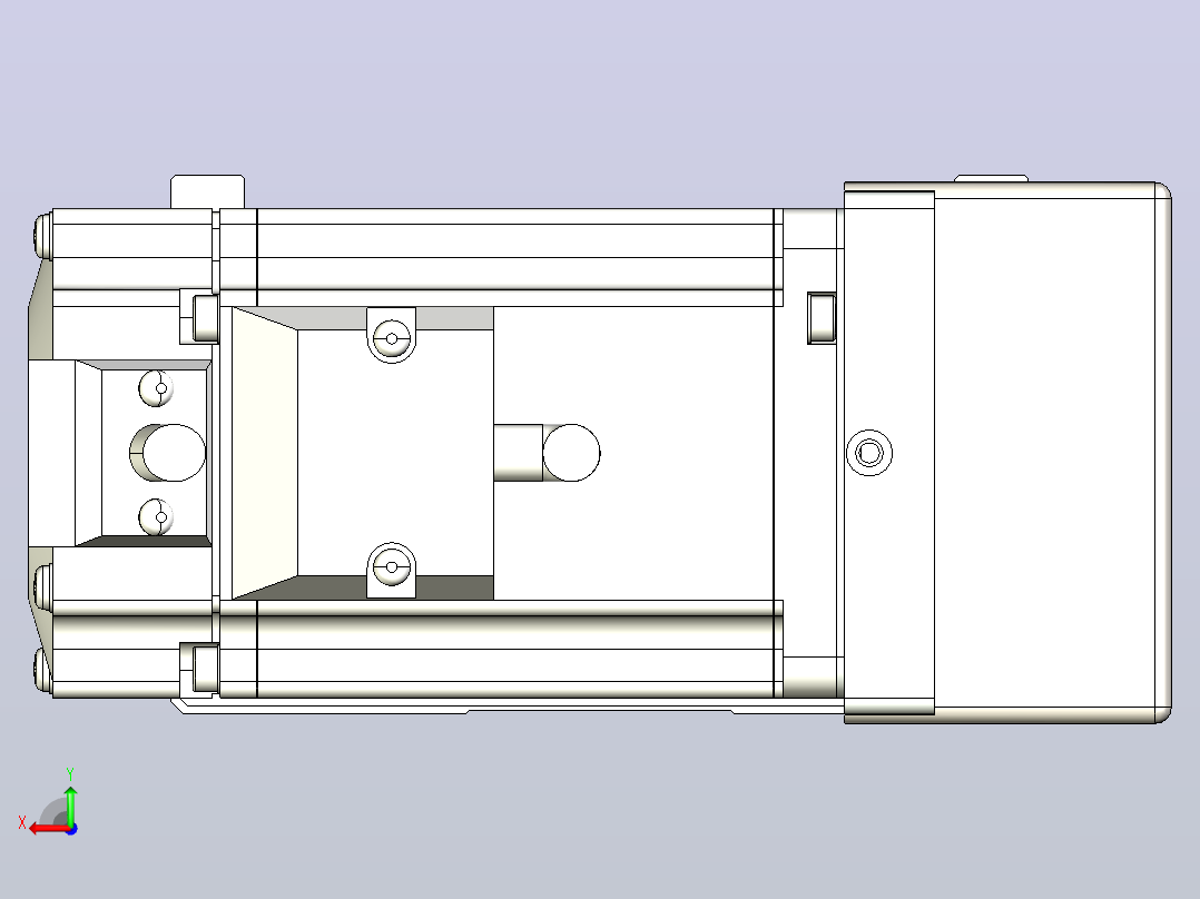 皮带直线轴半封闭可选导轨TPA-HNB-105D-90-L2700-MR-Y-P20-N3后视图
