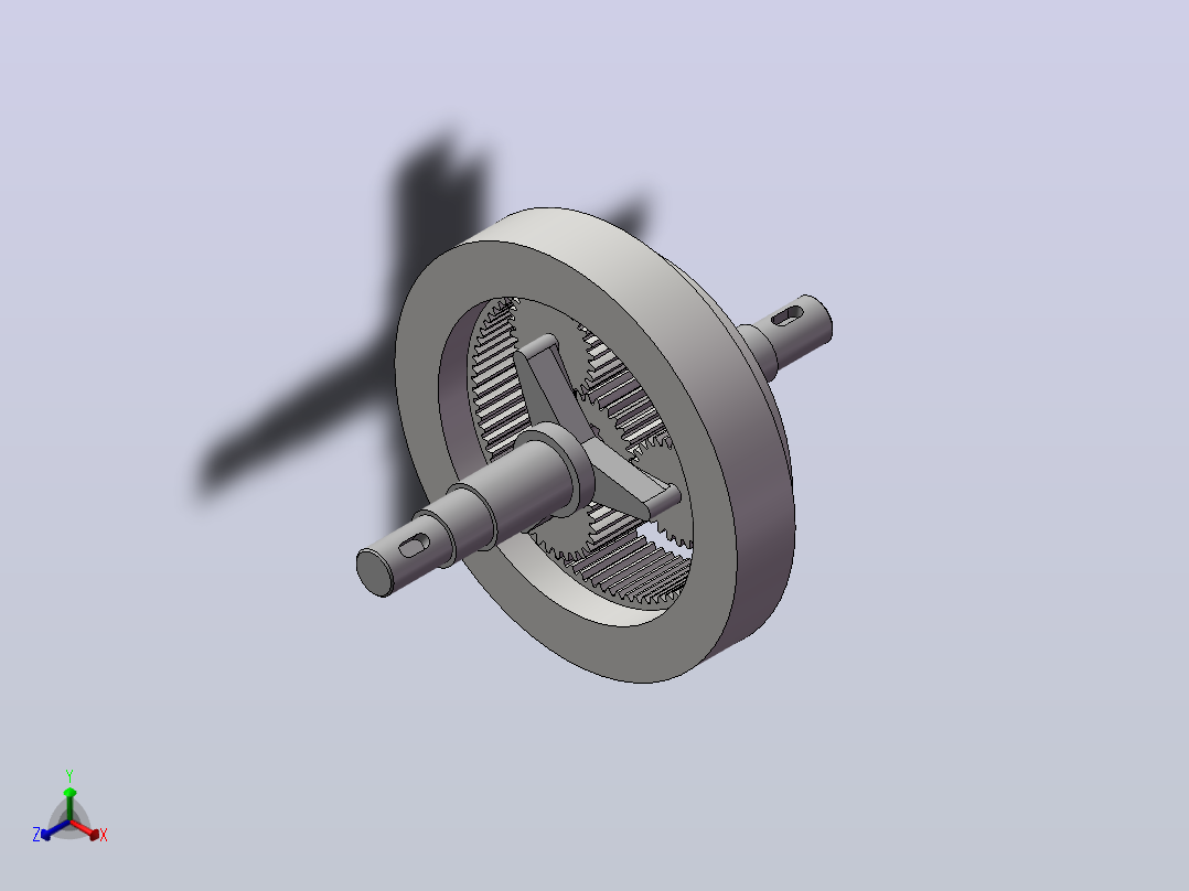 行星轮系减速器（SW+CAD）正等轴测图