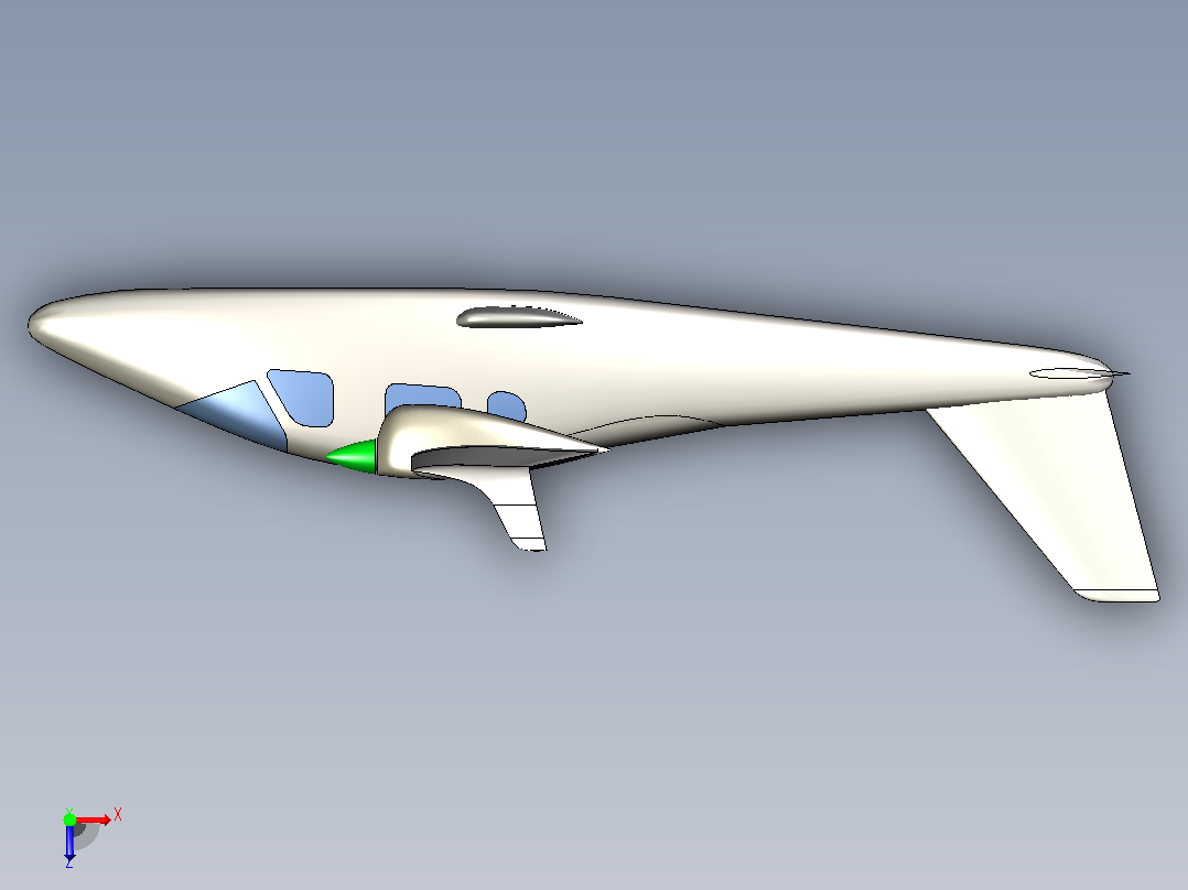 飞机模型P2006俯视图