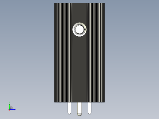 LM7910黑色散热器25 x 12 6 x 6 5 mm孔18 3mm销固定.stp左视缩略图