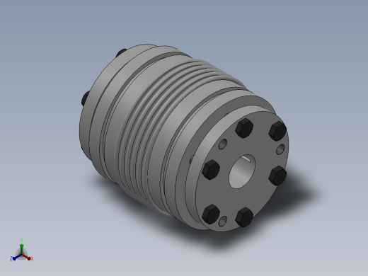 JB-3-T波纹管联轴器_JB3-82T-20-20正等轴测缩略图