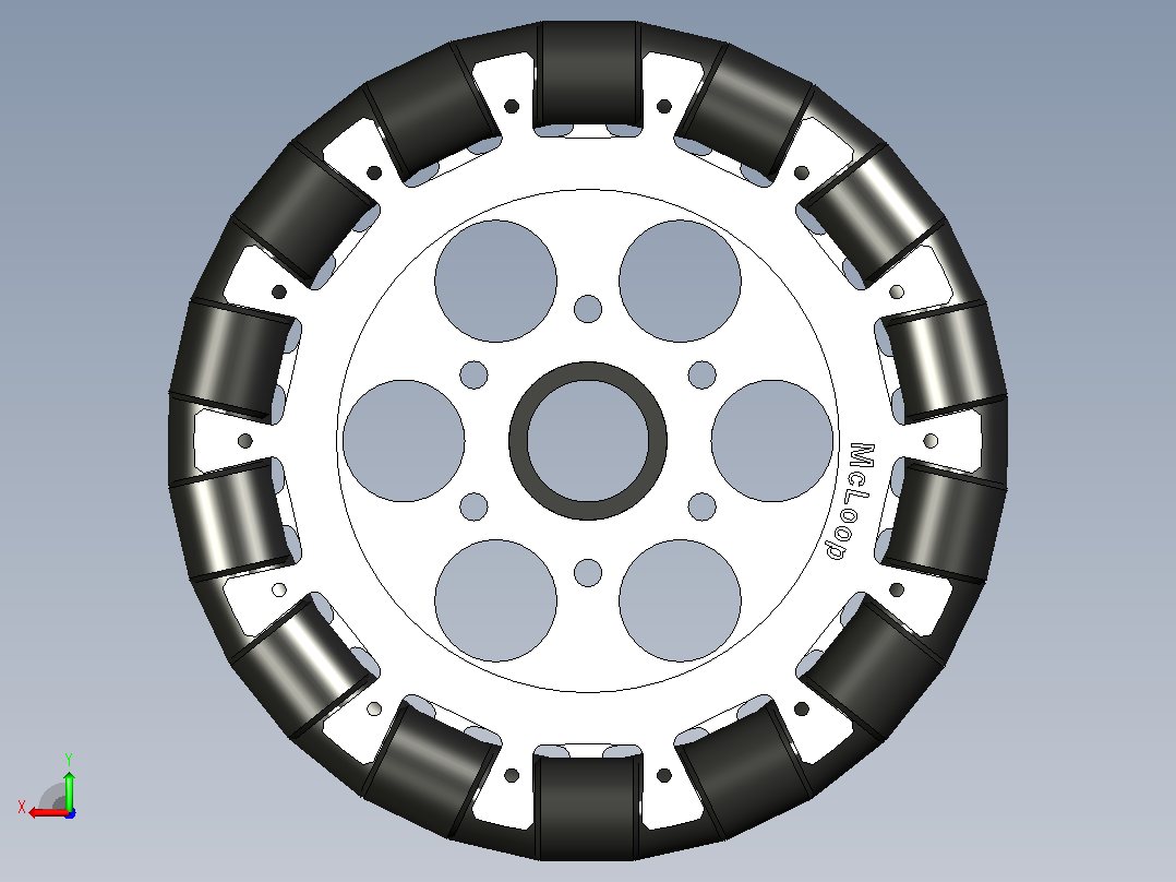 EasyMech 152mm双铝Omni Wheel Basic(套筒式滚轮)后视图