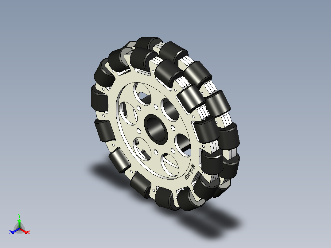 EasyMech 152mm双铝Omni Wheel Basic(套筒式滚轮)正等轴测图