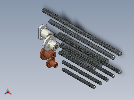 丝杆滑块梯形Tr 8 e Tr 10 com尺寸为100mm - 240mm