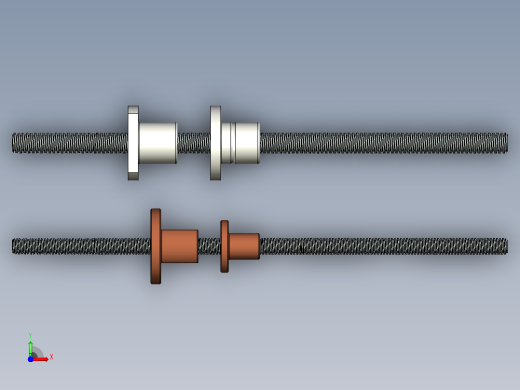 丝杆滑块梯形Tr 8 e Tr 10 com尺寸为100mm - 240mm前视缩略图