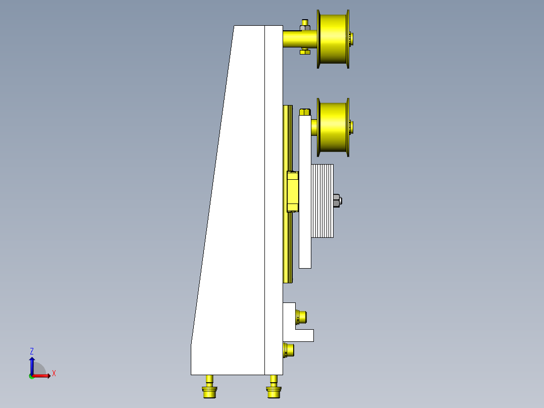 胶带张力调整机构前视图