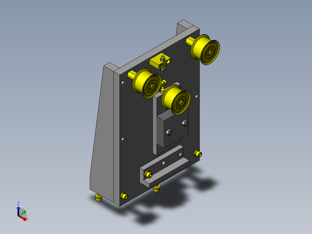 胶带张力调整机构正等轴测图