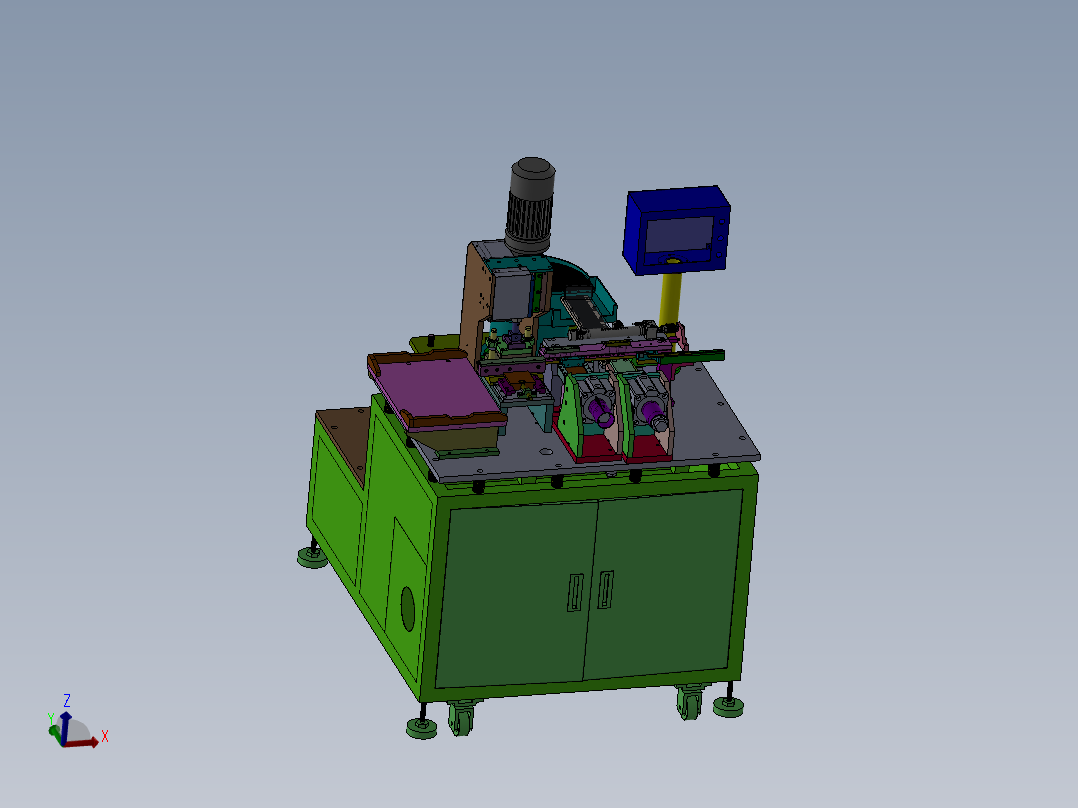 0.64四方针插针打弯机（sw12可编辑+cad）