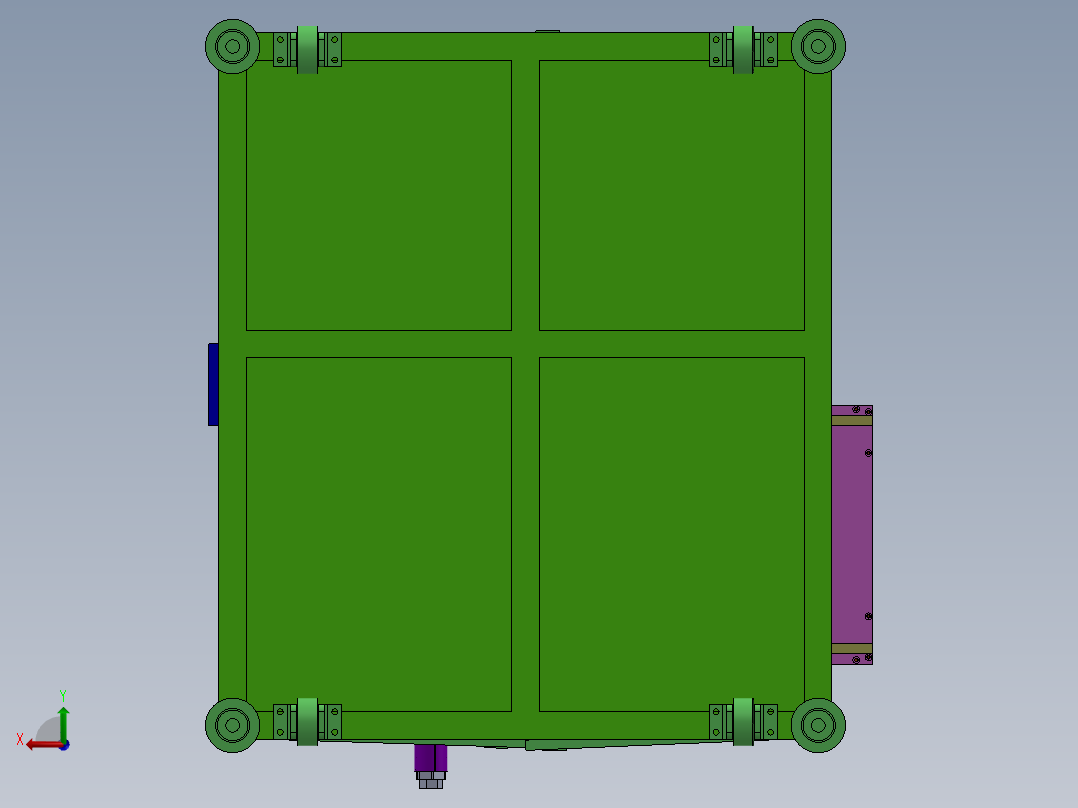 0.64四方针插针打弯机（sw12可编辑+cad）后视图