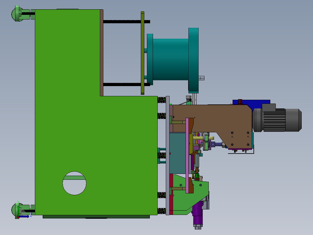 0.64四方针插针打弯机（sw12可编辑+cad）左视图