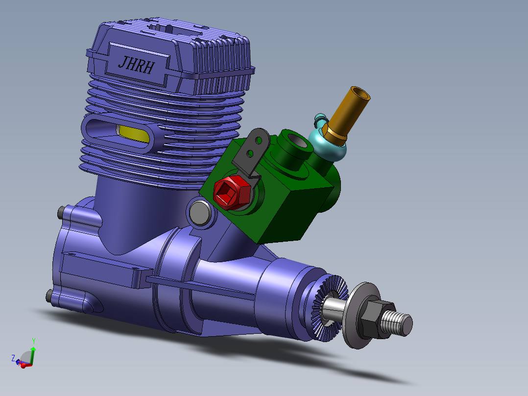 SW2012航模发动机模型装配体与总图