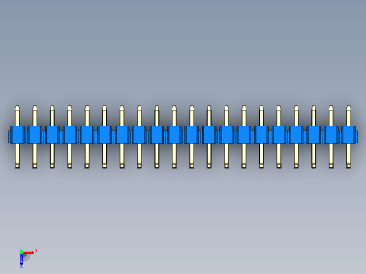 彩色公排针 100mil 2.54mm 系列-DS1022_blue_20p_100mil_TypeU_rev1.0俯视缩略图