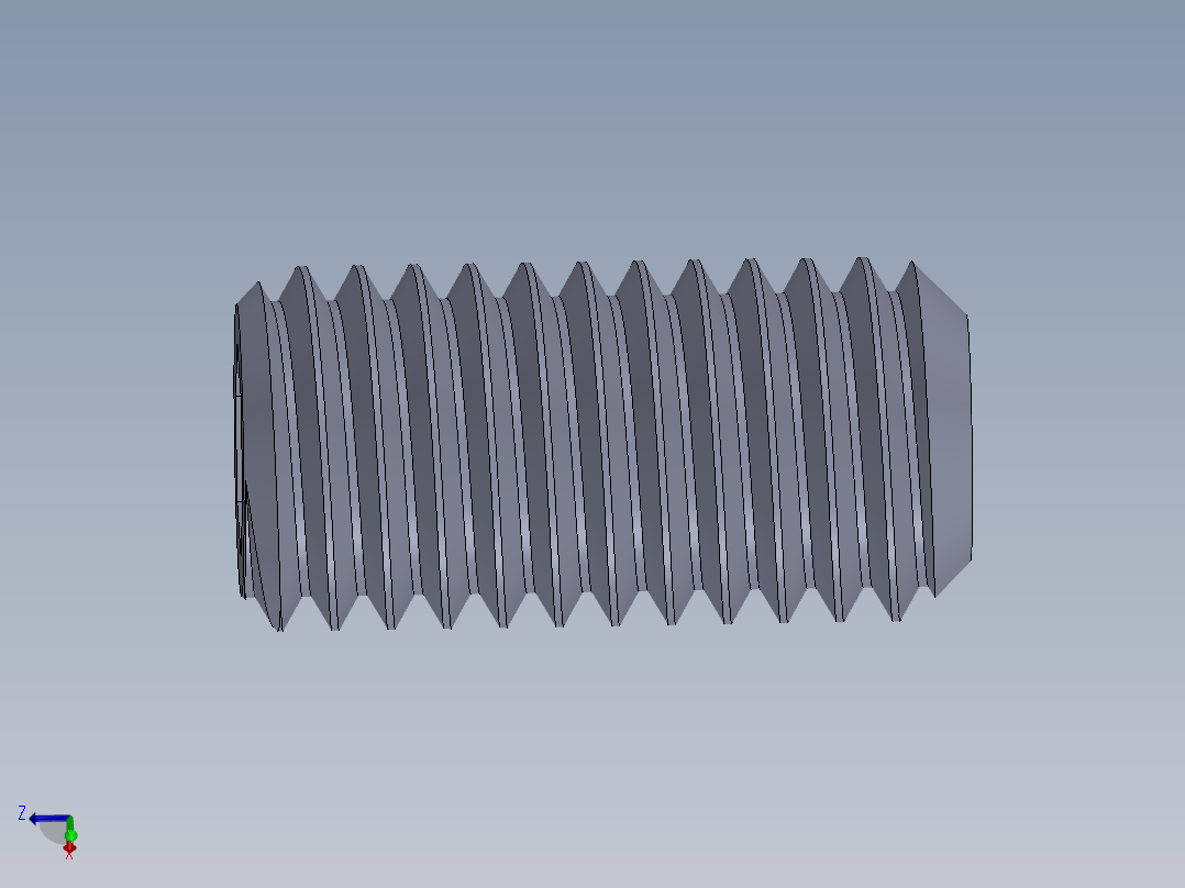 UNC 平头紧定螺钉-UNC SET SCREW 0.500 x1.000.SLDPRT主视图