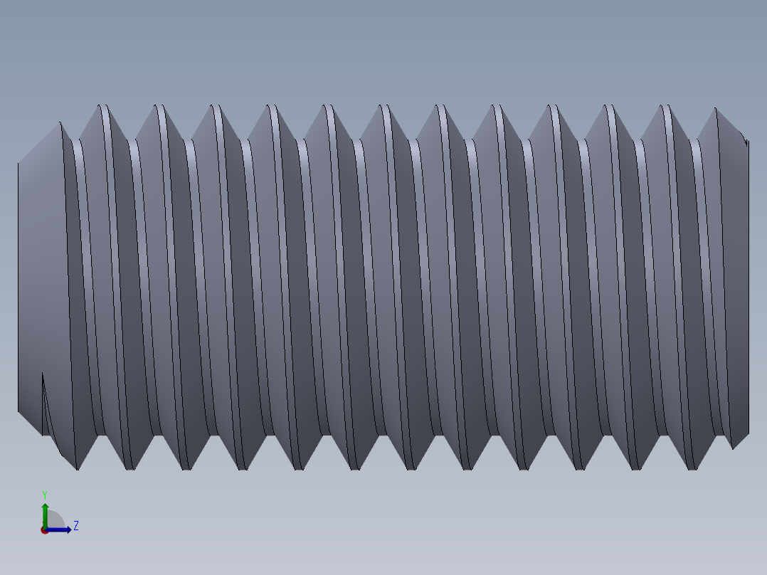 UNC 平头紧定螺钉-UNC SET SCREW 0.500 x1.000.SLDPRT左视图