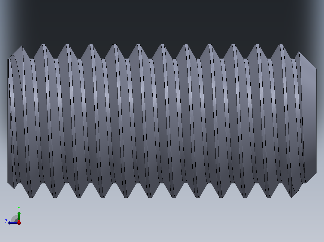 UNC 平头紧定螺钉-UNC SET SCREW 0.500 x1.000.SLDPRT右视图