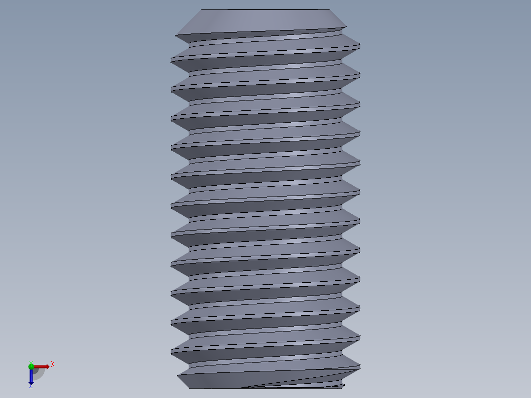 UNC 平头紧定螺钉-UNC SET SCREW 0.500 x1.000.SLDPRT俯视图