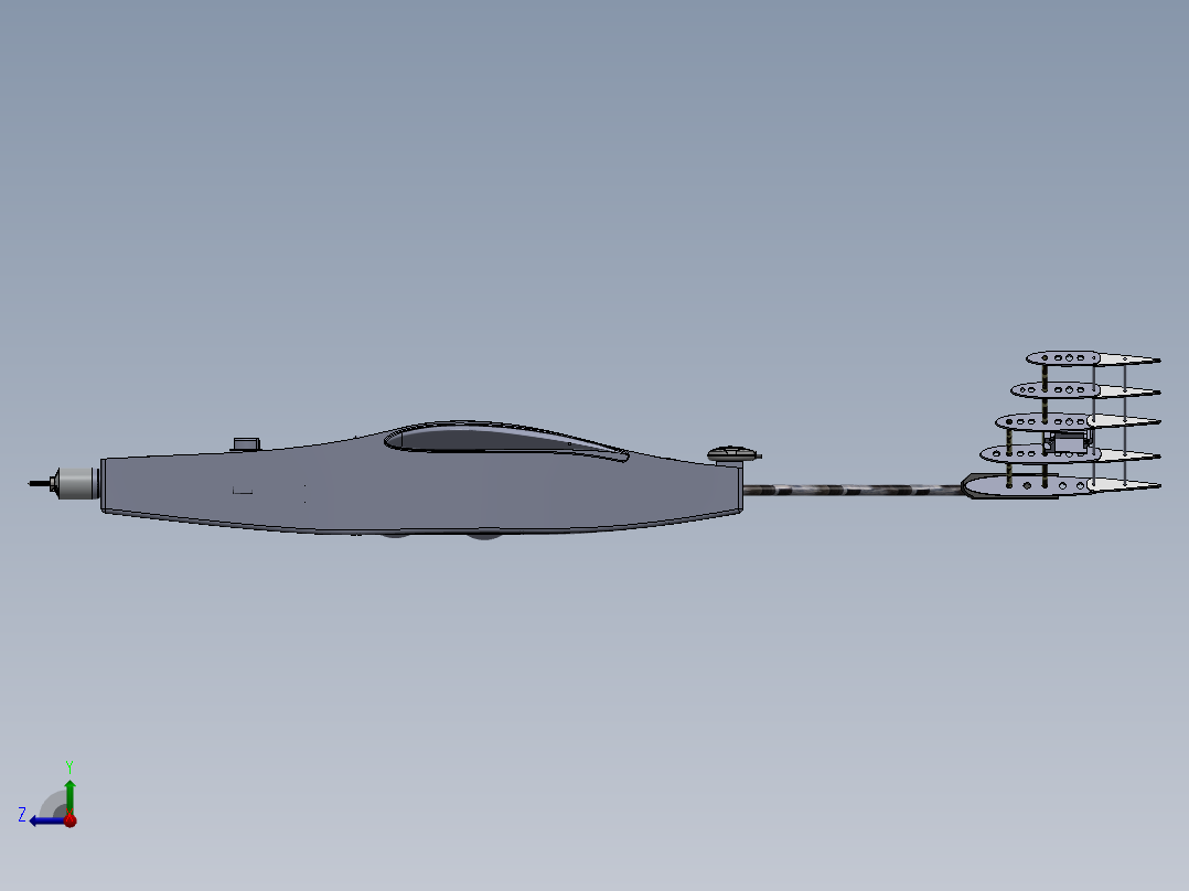 固定翼无人机详细模型右视图
