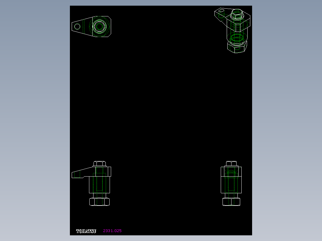 下壓夾具2331(A)-2D多系列多零件图纸模型